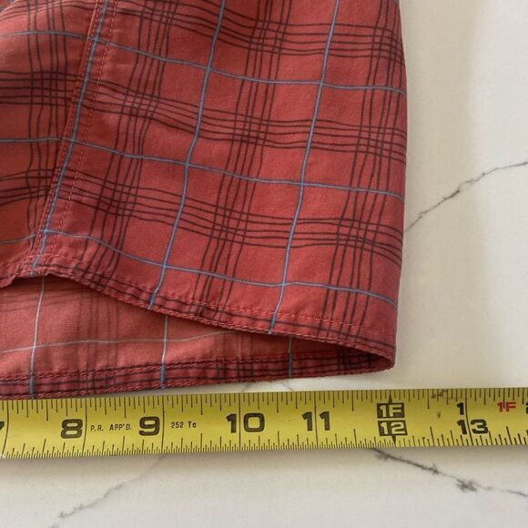 Patagonia Boardshorts Nylon Size 34 Burnt Orange Gray Plaid Wavefarer  Mens - Picture 10 of 10